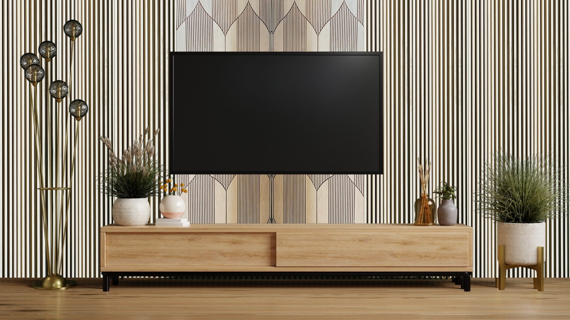 TV Wall Design Ideas with PVC Panels and UV Sheet 2 1