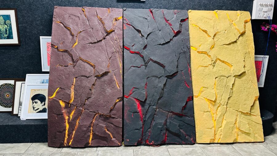 PU lava Stone Panels 2.5*5 fit