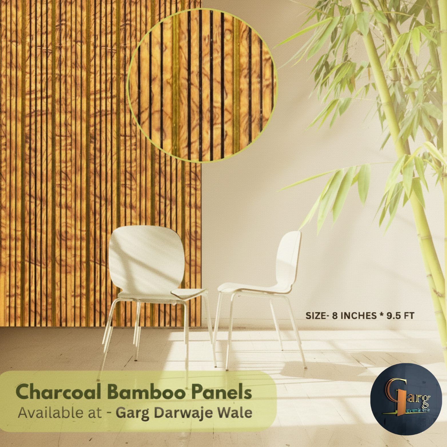Charcoal Bamboo Panels for Walls Interior