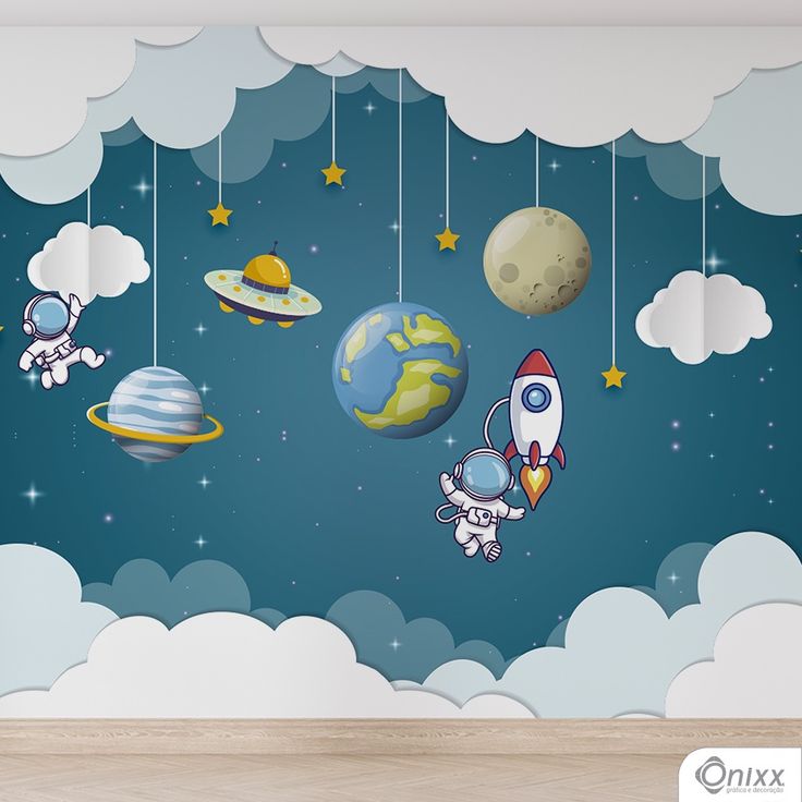 Wallpaper for kids room 2 Papel de Parede Adesivo Space 1