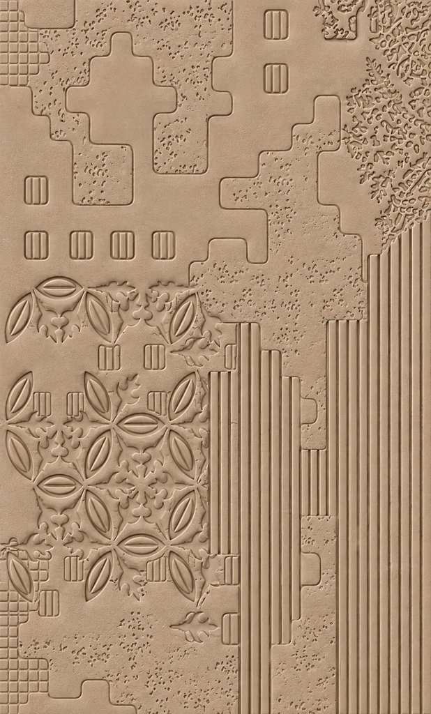 Luxury wall highlighter in Noida 2 Warm Beige Embossed Botanical Puzzle Relief